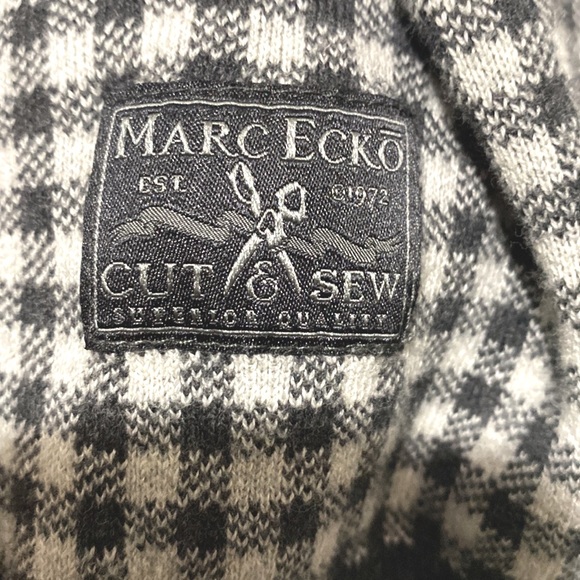 MEN MARC ECKO GREY CHECKERED V-NECK SWEATER SZ XL - Picture 13 of 13